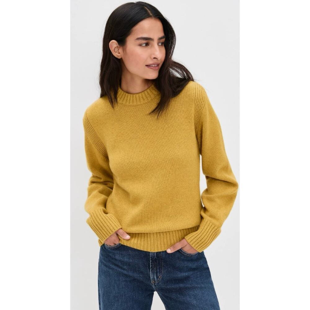 Aligne Dion Crewneck Sweater Hot Mustard Cotton Wool XL NWT $170